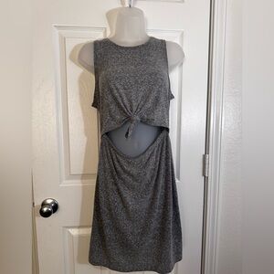 Aerie Charcoal Backless Knotted Dress